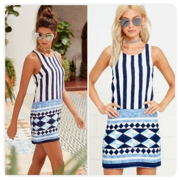 Lulus Dresses & Skirts - Lulus Multiaskqueen Striped Shift Tank Dress S NWT